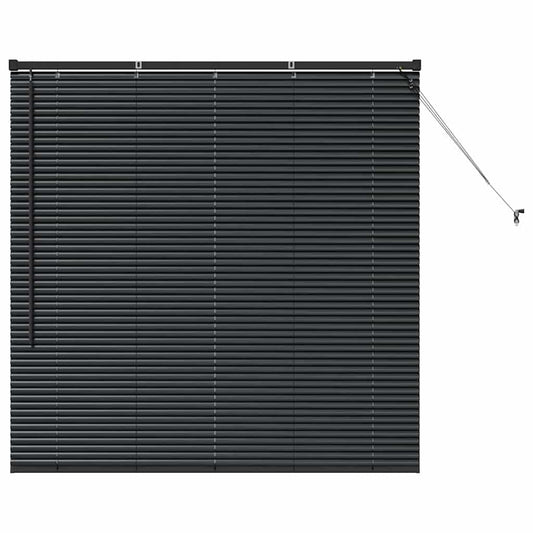 Persiana de Janela com cortinas Manual Preto Alumínio