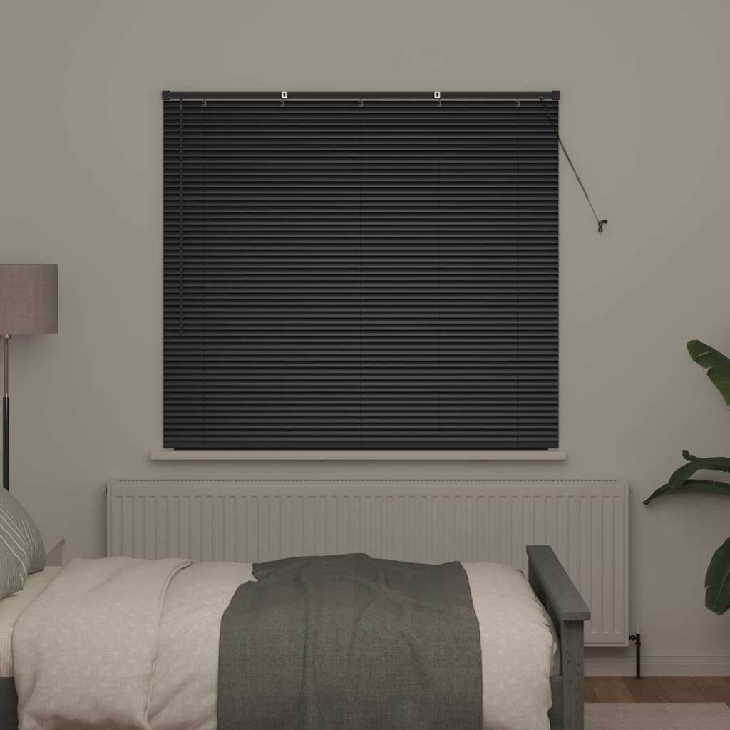 Persiana de Janela com cortinas Manual Preto Alumínio
