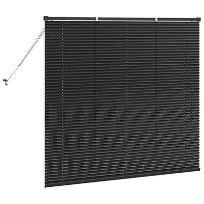 Persiana de Janela com cortinas Manual Preto Alumínio