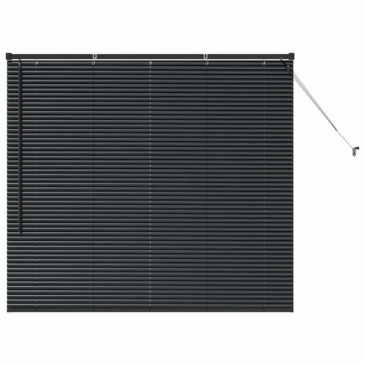 Persiana de Janela com cortinas Manual Preto Alumínio