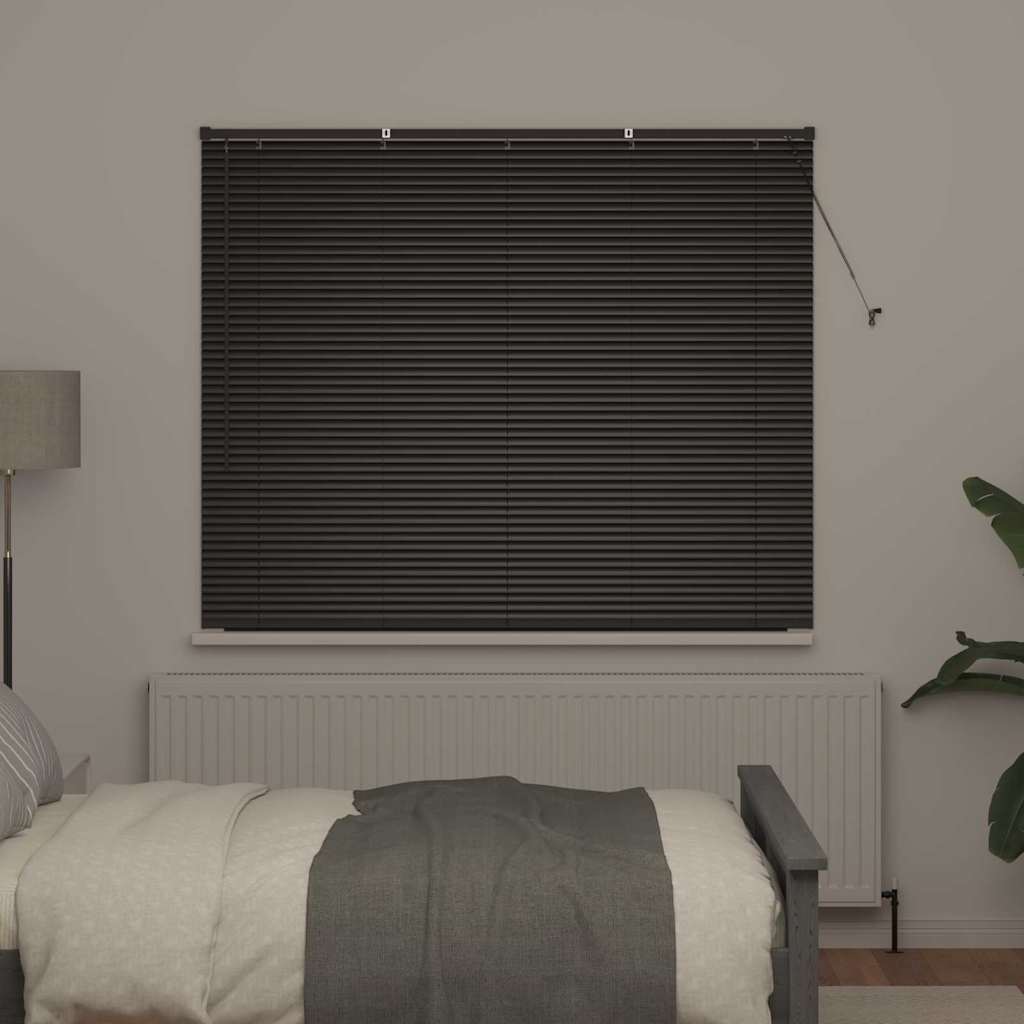 Persiana de Janela com cortinas Manual Preto Alumínio