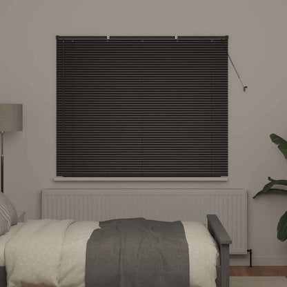 Persiana de Janela com cortinas Manual Preto Alumínio