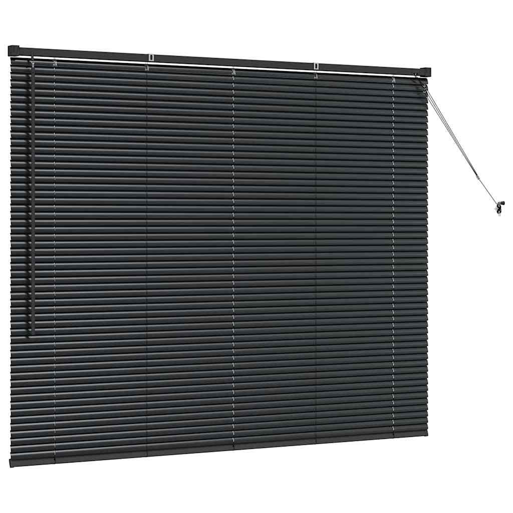 Persiana de Janela com cortinas Manual Preto Alumínio