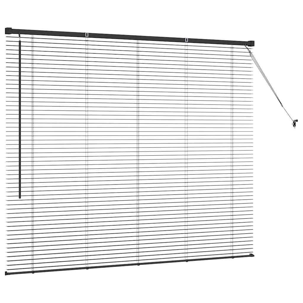 Persiana de Janela com cortinas Manual Preto Alumínio