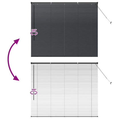 Persiana de Janela com cortinas Manual Preto Alumínio