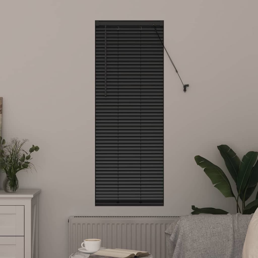 Persiana de Janela com cortinas Manual Preto Alumínio