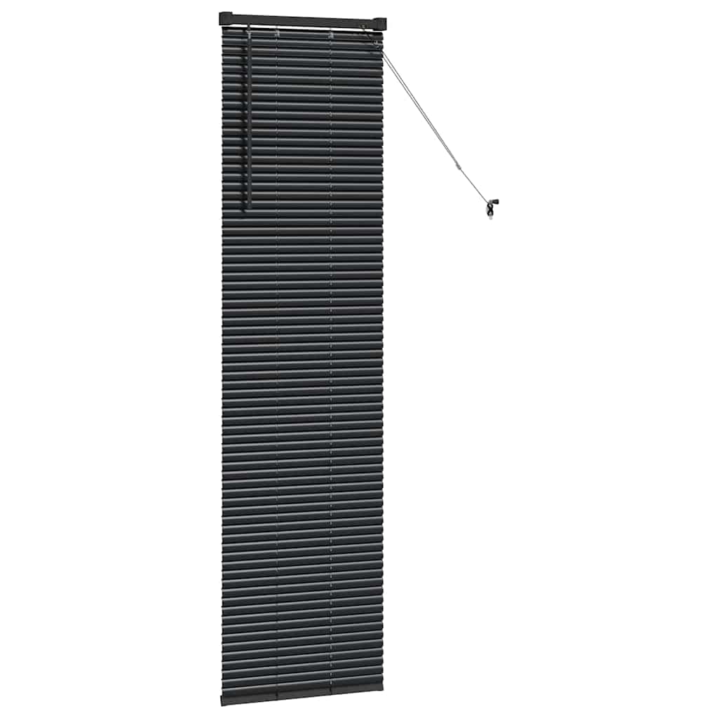Persiana de Janela com cortinas Manual Preto Alumínio