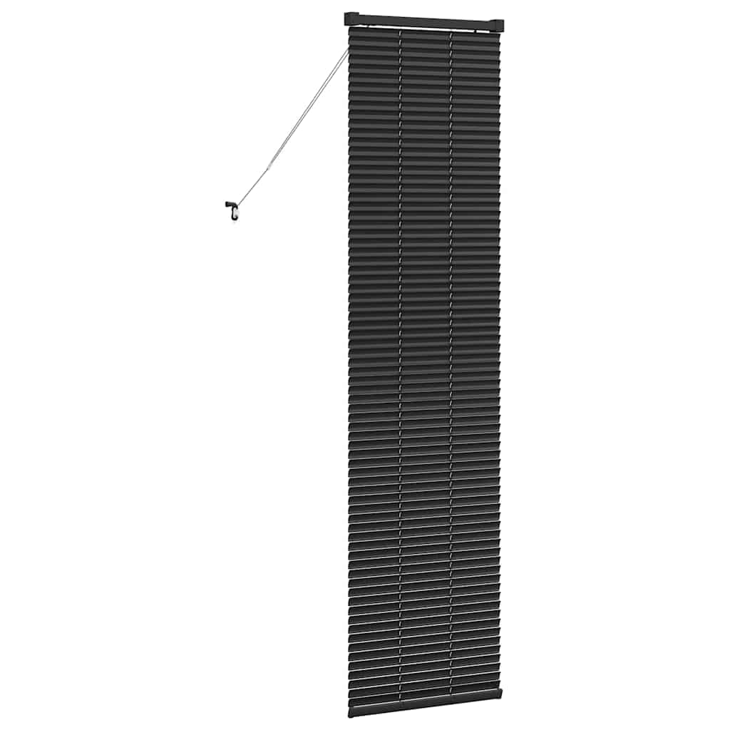 Persiana de Janela com cortinas Manual Preto Alumínio