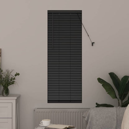 Persiana de Janela com cortinas Manual Preto Alumínio