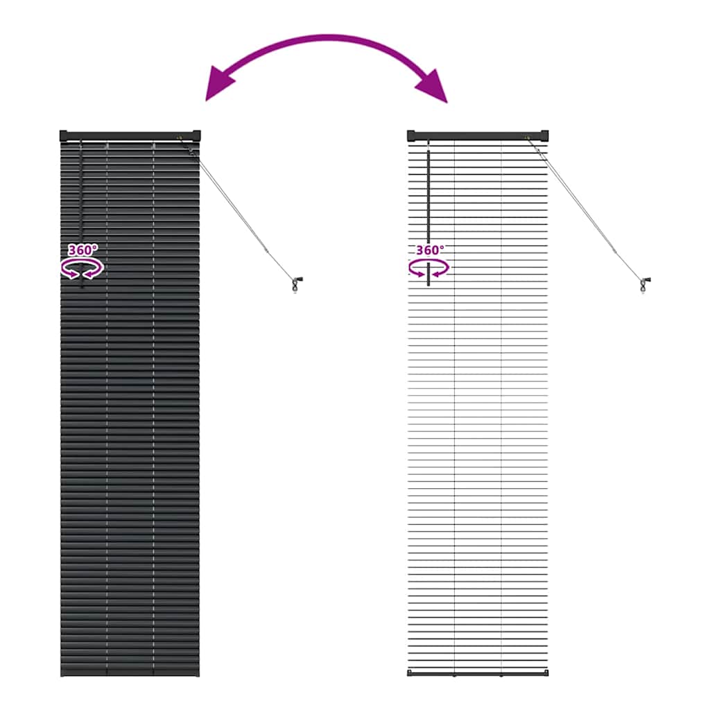 Persiana de Janela com cortinas Manual Preto Alumínio