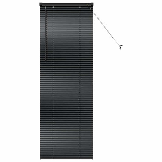 Persiana de Janela com cortinas Manual Preto Alumínio