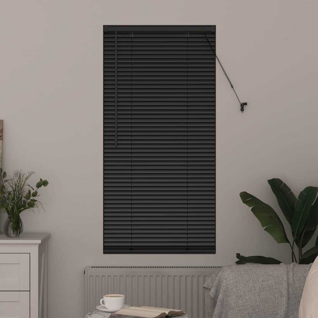 Persiana de Janela com cortinas Manual Preto Alumínio