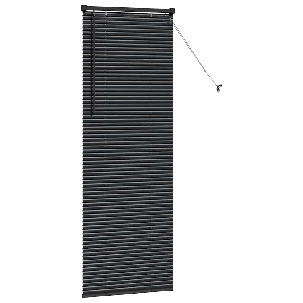 Persiana de Janela com cortinas Manual Preto Alumínio