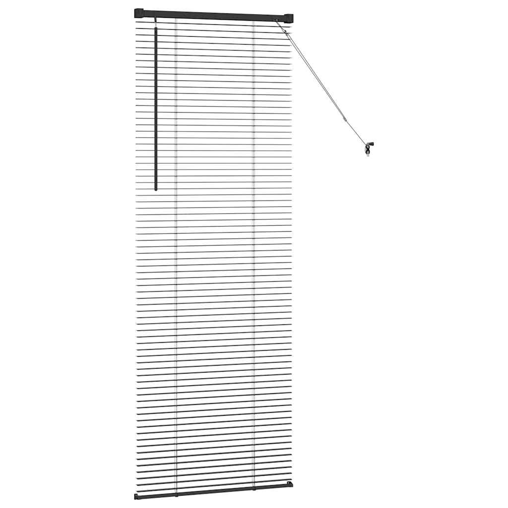 Persiana de Janela com cortinas Manual Preto Alumínio