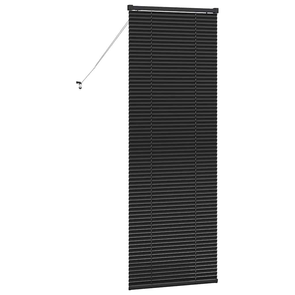 Persiana de Janela com cortinas Manual Preto Alumínio