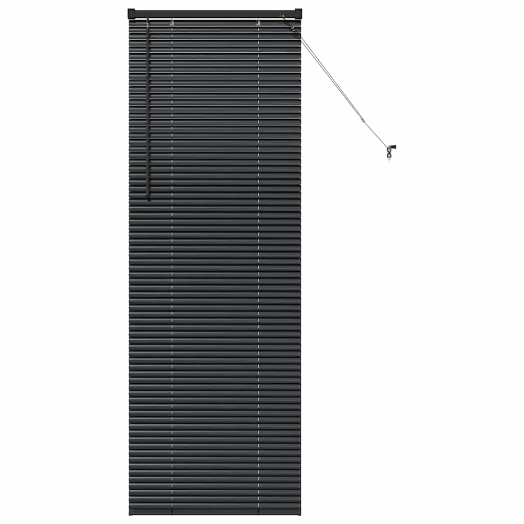 Persiana de Janela com cortinas Manual Preto Alumínio