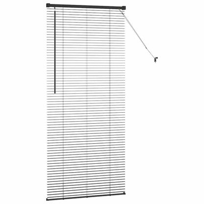 Persiana de Janela com cortinas Manual Preto Alumínio