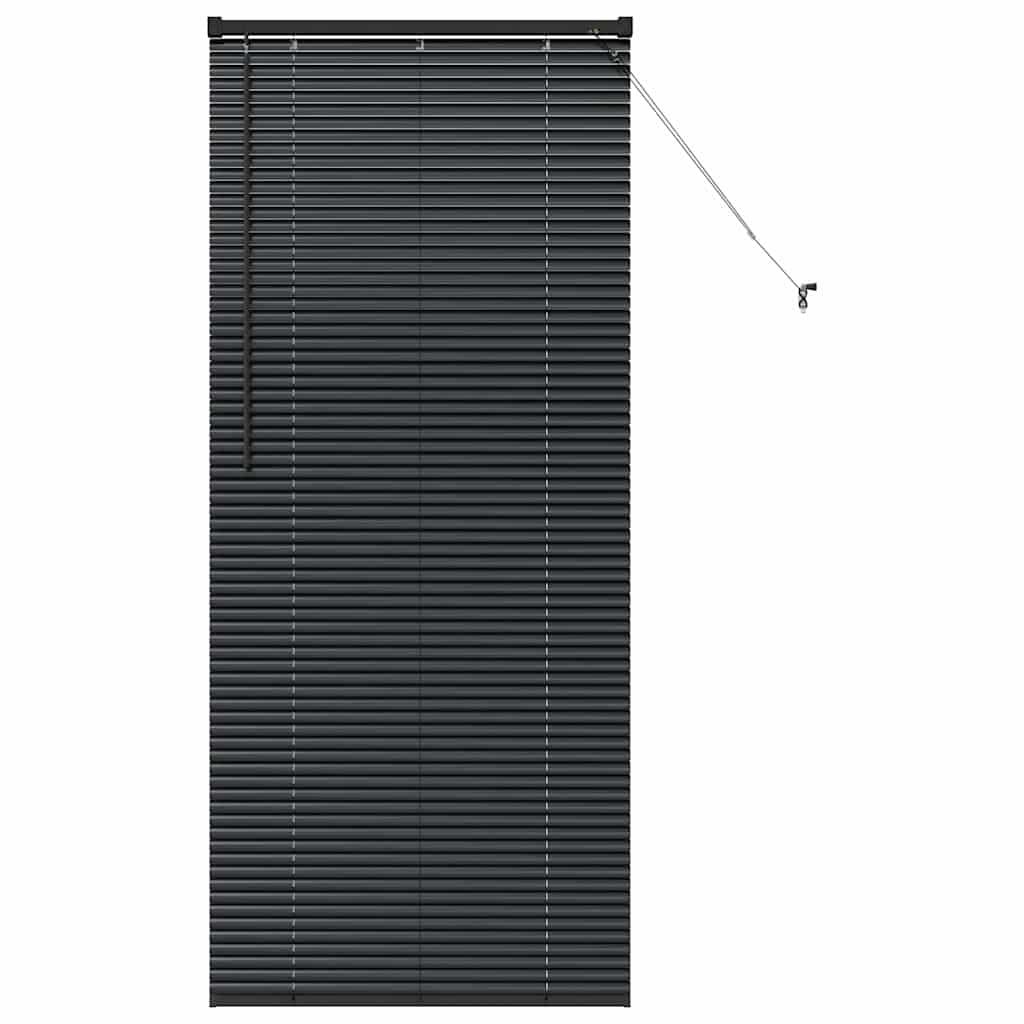 Persiana de Janela com cortinas Manual Preto Alumínio