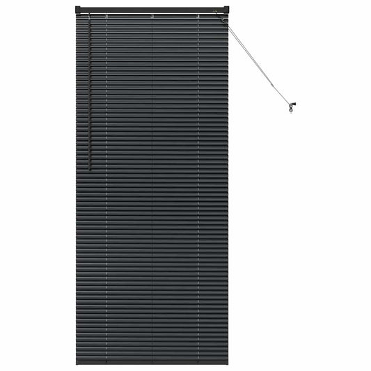 Persiana de Janela com cortinas Manual Preto Alumínio