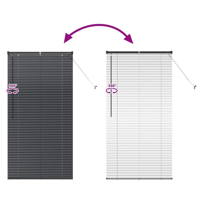 Persiana de Janela com cortinas Manual Preto Alumínio