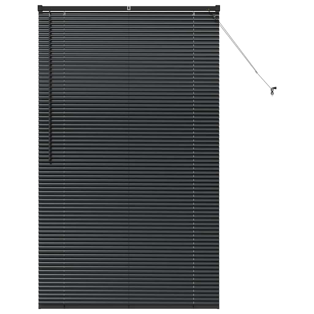 Persiana de Janela com cortinas Manual Preto Alumínio