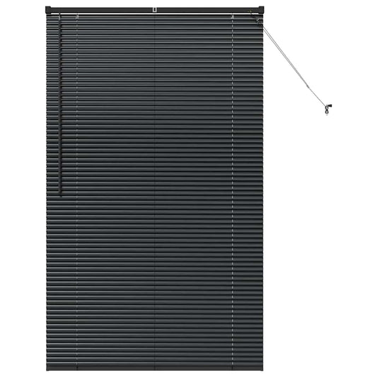 Persiana de Janela com cortinas Manual Preto Alumínio