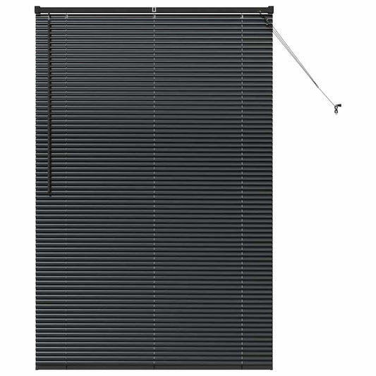 Persiana de Janela com cortinas Manual Preto Alumínio