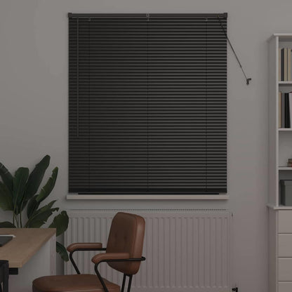 Persiana de Janela com cortinas Manual Preto Alumínio