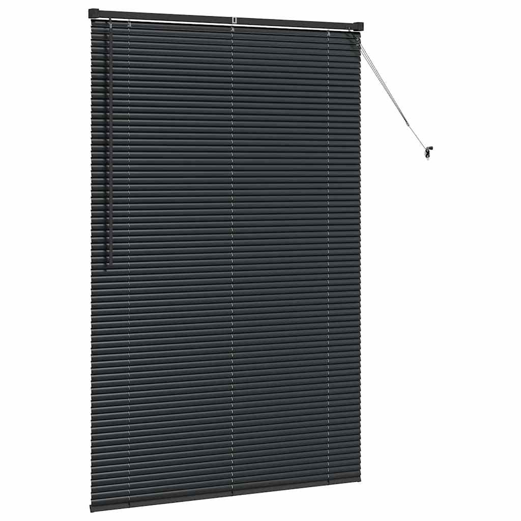 Persiana de Janela com cortinas Manual Preto Alumínio