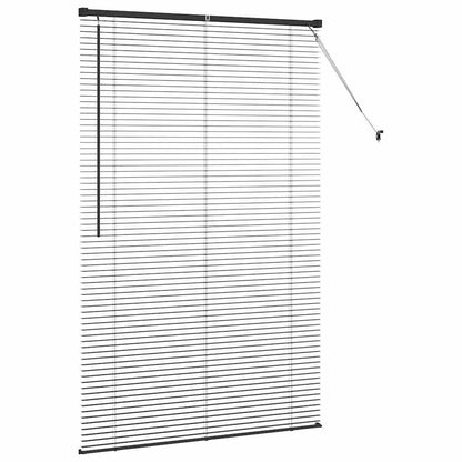 Persiana de Janela com cortinas Manual Preto Alumínio
