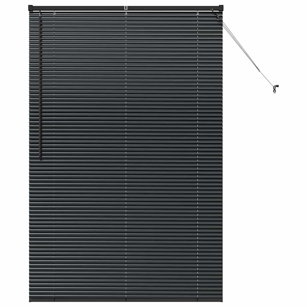 Persiana de Janela com cortinas Manual Preto Alumínio