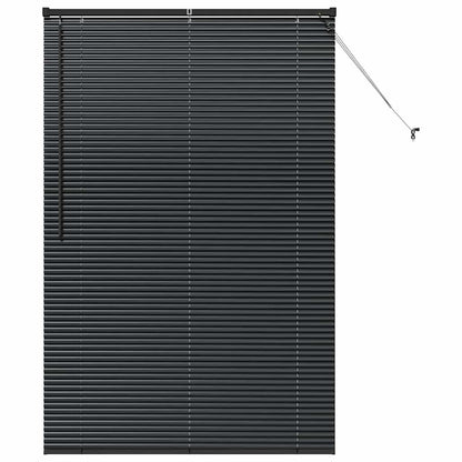 Persiana de Janela com cortinas Manual Preto Alumínio