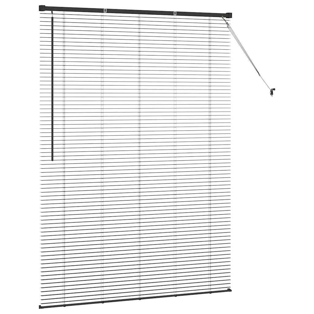 Persiana de Janela com cortinas Manual Preto Alumínio
