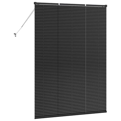 Persiana de Janela com cortinas Manual Preto Alumínio