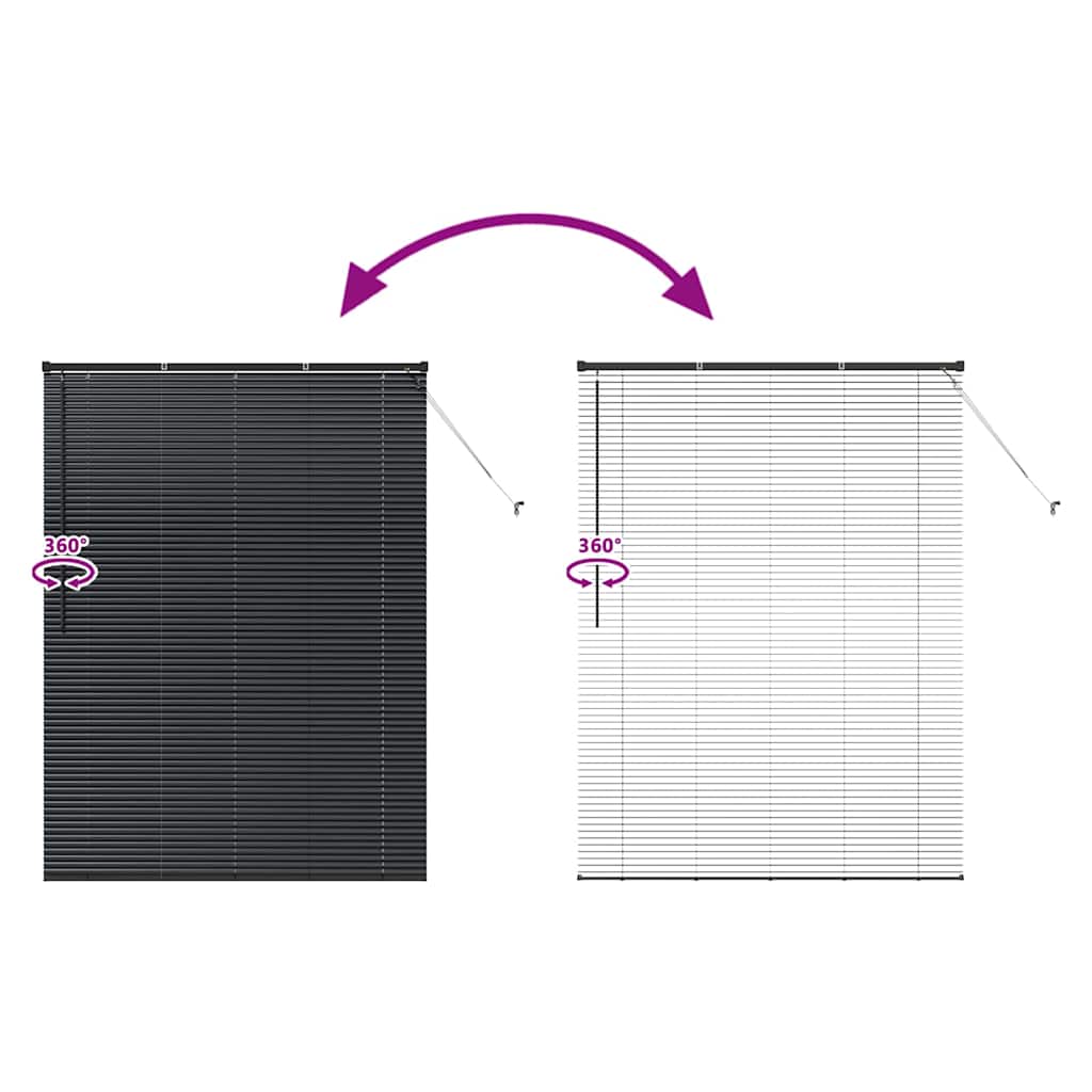 Persiana de Janela com cortinas Manual Preto Alumínio