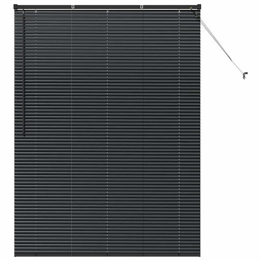 Persiana de Janela com cortinas Manual Preto Alumínio