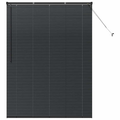 Persiana de Janela com cortinas Manual Preto Alumínio