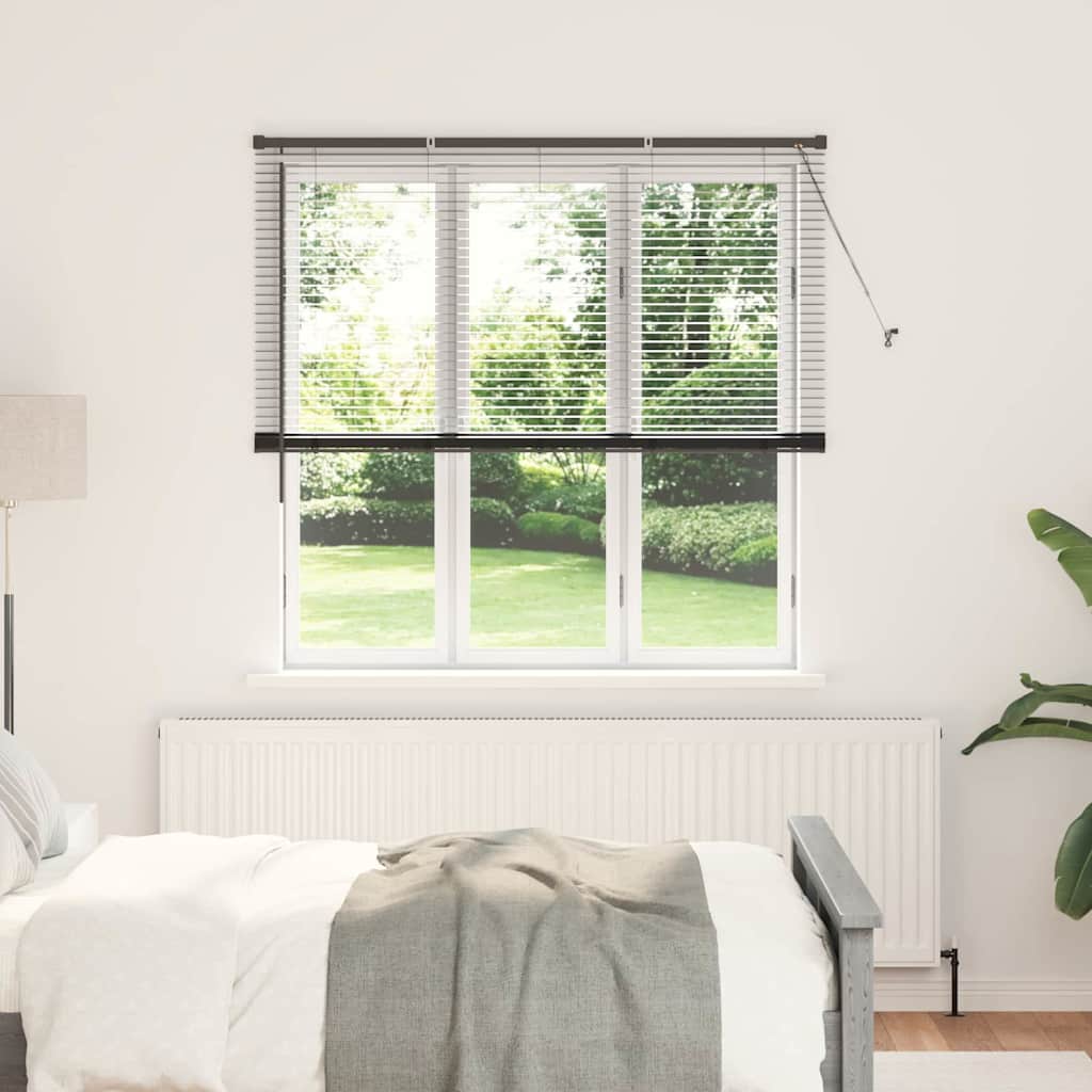 Persiana de Janela com cortinas Manual Preto Alumínio