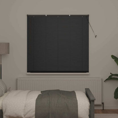 Persiana de Janela com cortinas Manual Preto Alumínio
