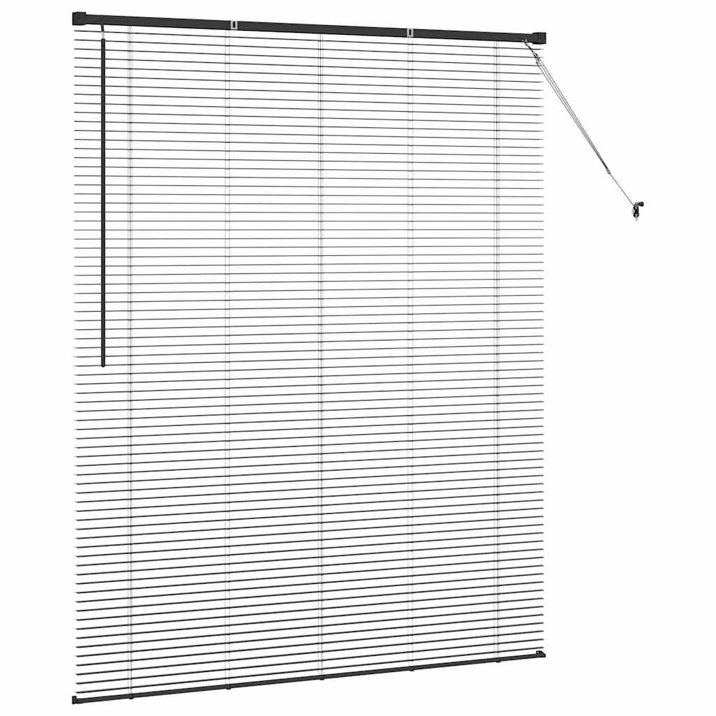 Persiana de Janela com cortinas Manual Preto Alumínio