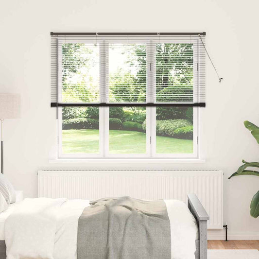 Persiana de Janela com cortinas Manual Preto Alumínio
