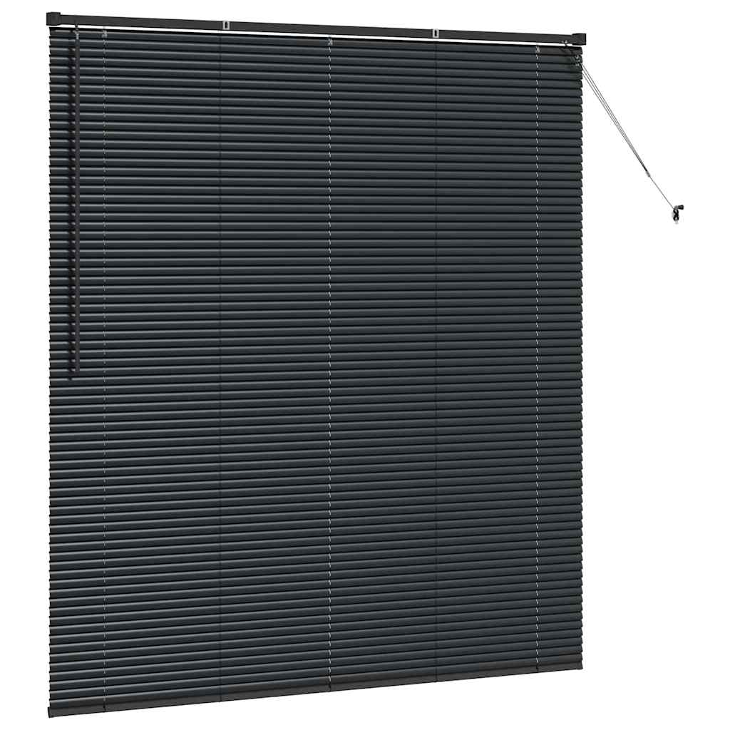 Persiana de Janela com cortinas Manual Preto Alumínio