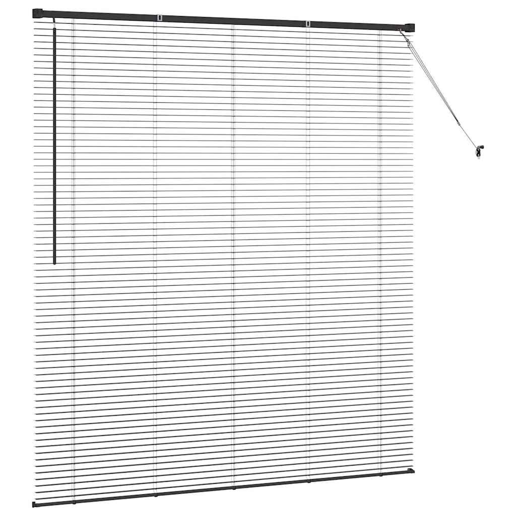Persiana de Janela com cortinas Manual Preto Alumínio