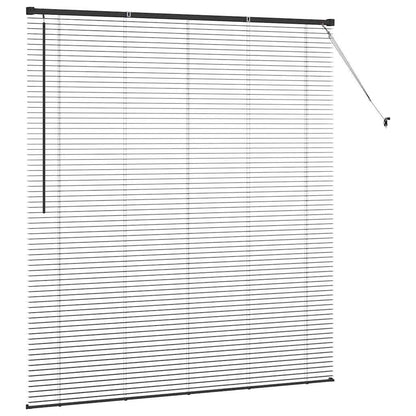 Persiana de Janela com cortinas Manual Preto Alumínio