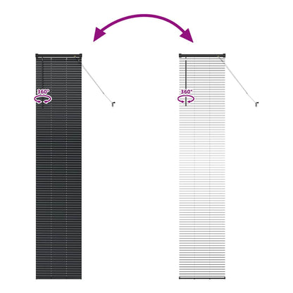Persiana de Janela com cortinas Manual Preto Alumínio