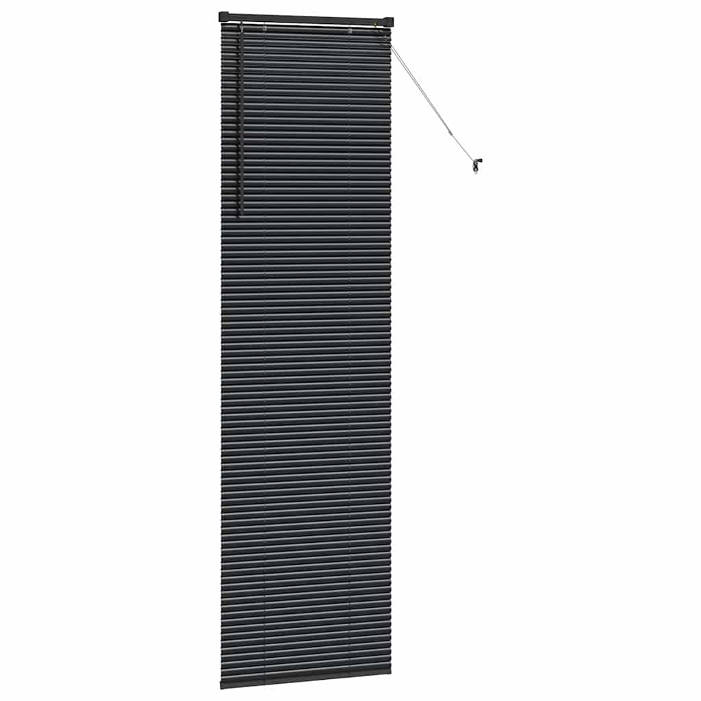 Persiana de Janela com cortinas Manual Preto Alumínio