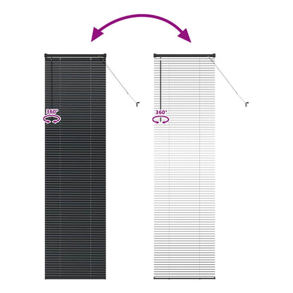 Persiana de Janela com cortinas Manual Preto Alumínio