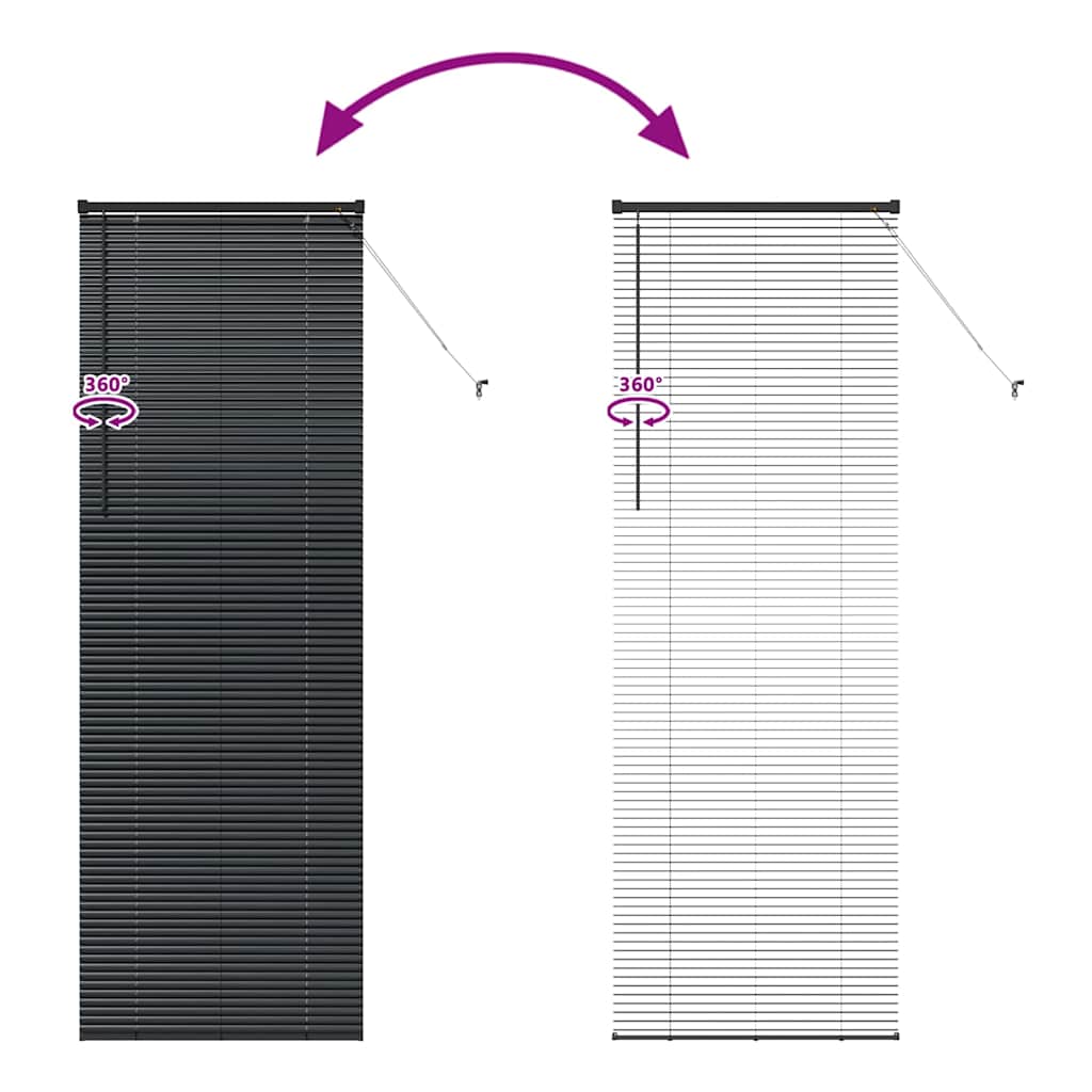 Persiana de Janela com cortinas Manual Preto Alumínio