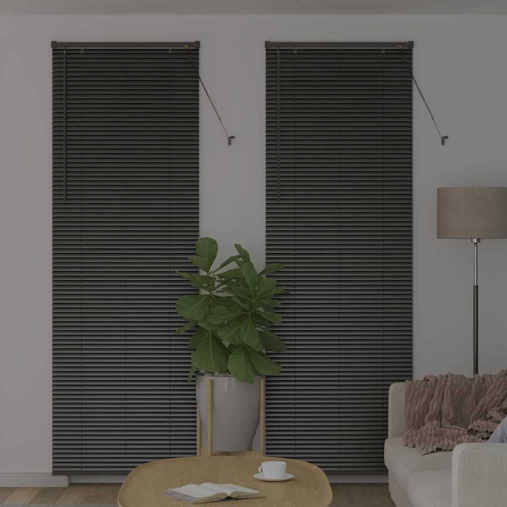Persiana de Janela com cortinas Manual Preto Alumínio