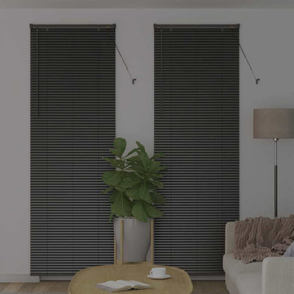 Persiana de Janela com cortinas Manual Preto Alumínio
